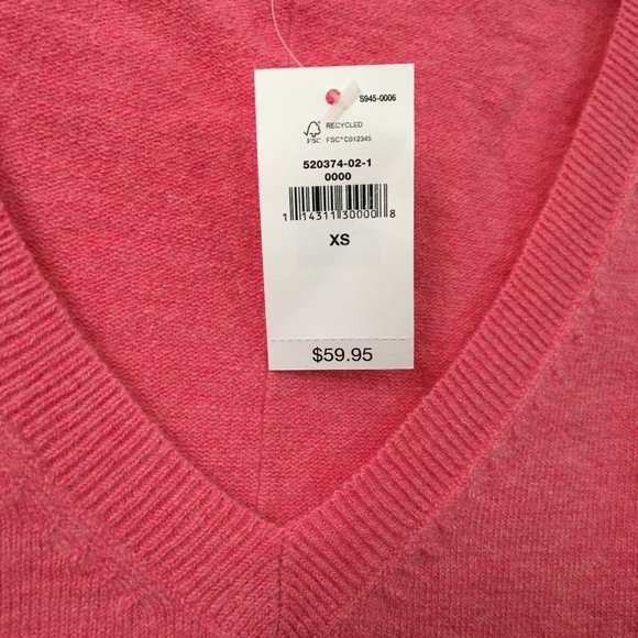 Gap BNWT Pink V-Neck Sweater Women's XS Small - Picture 6 of 7